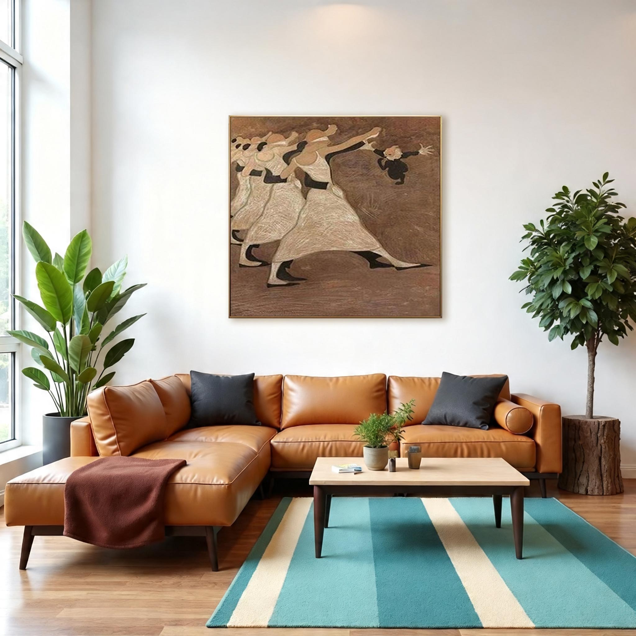 Abstract Dancers Wall Art – Modern Figurative Canvas Painting #CP028