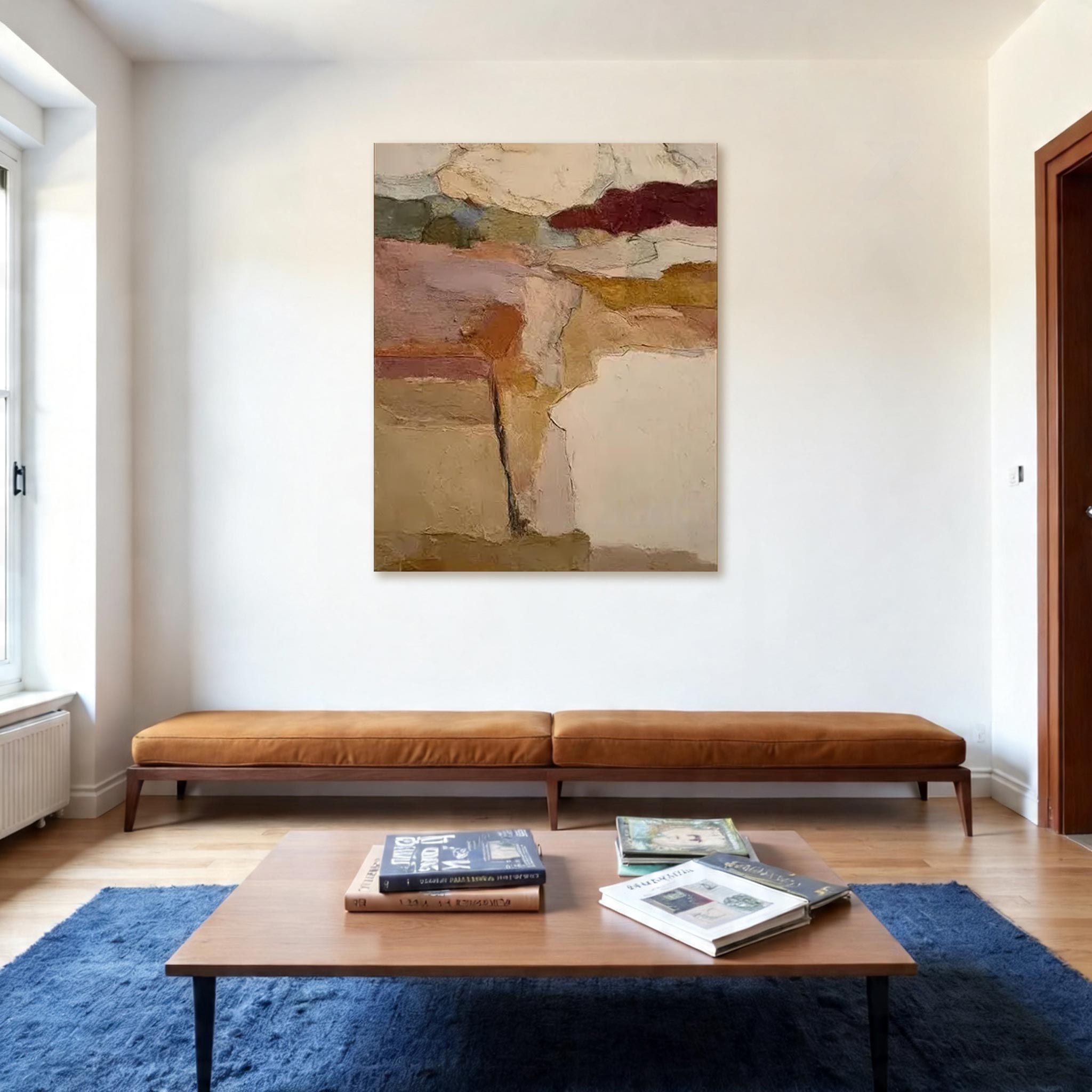 Large Abstract Textured Wall Art — Earth Tone Canvas Painting #CP031
