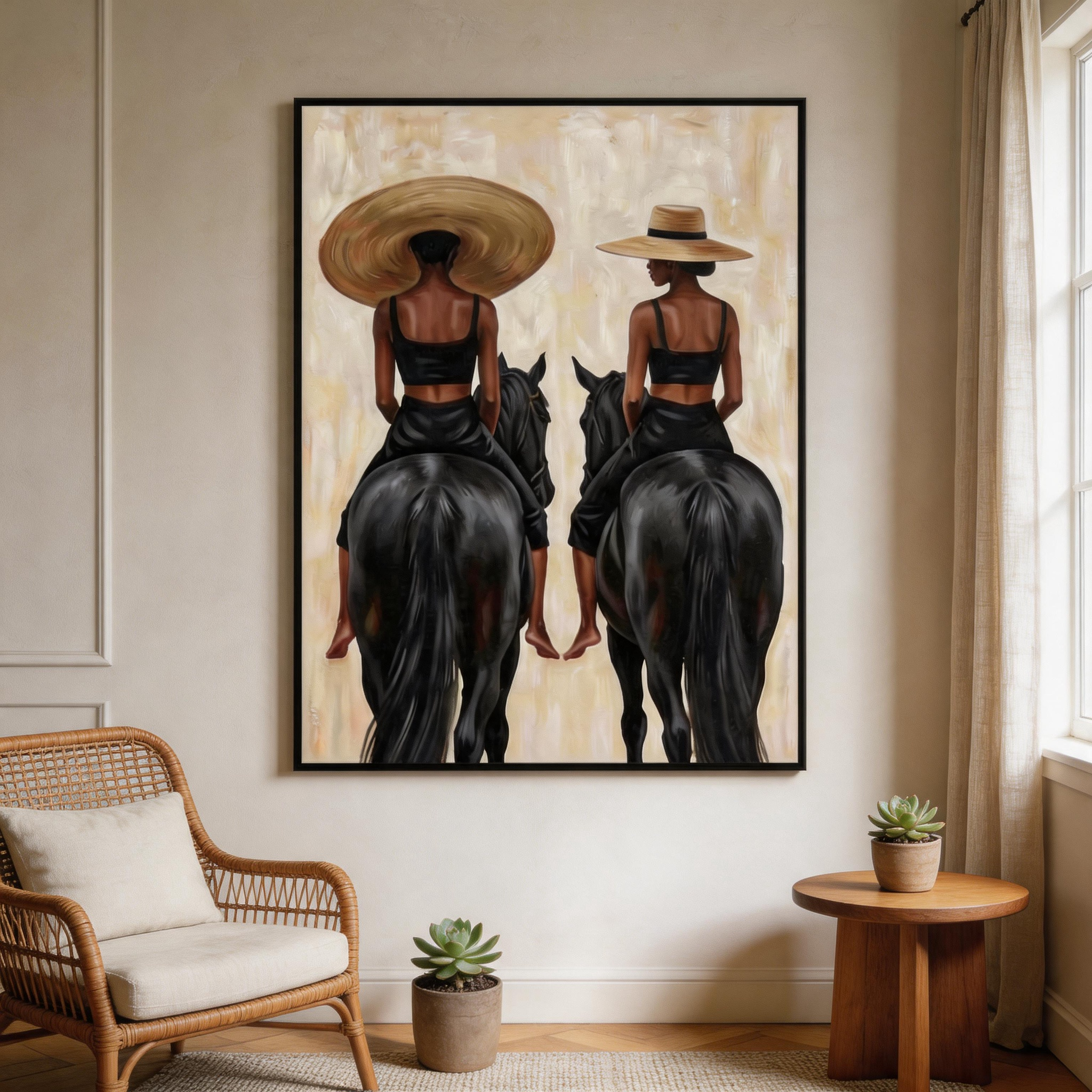 Vintage Americana Art | Golden Saddle Poise GP001
