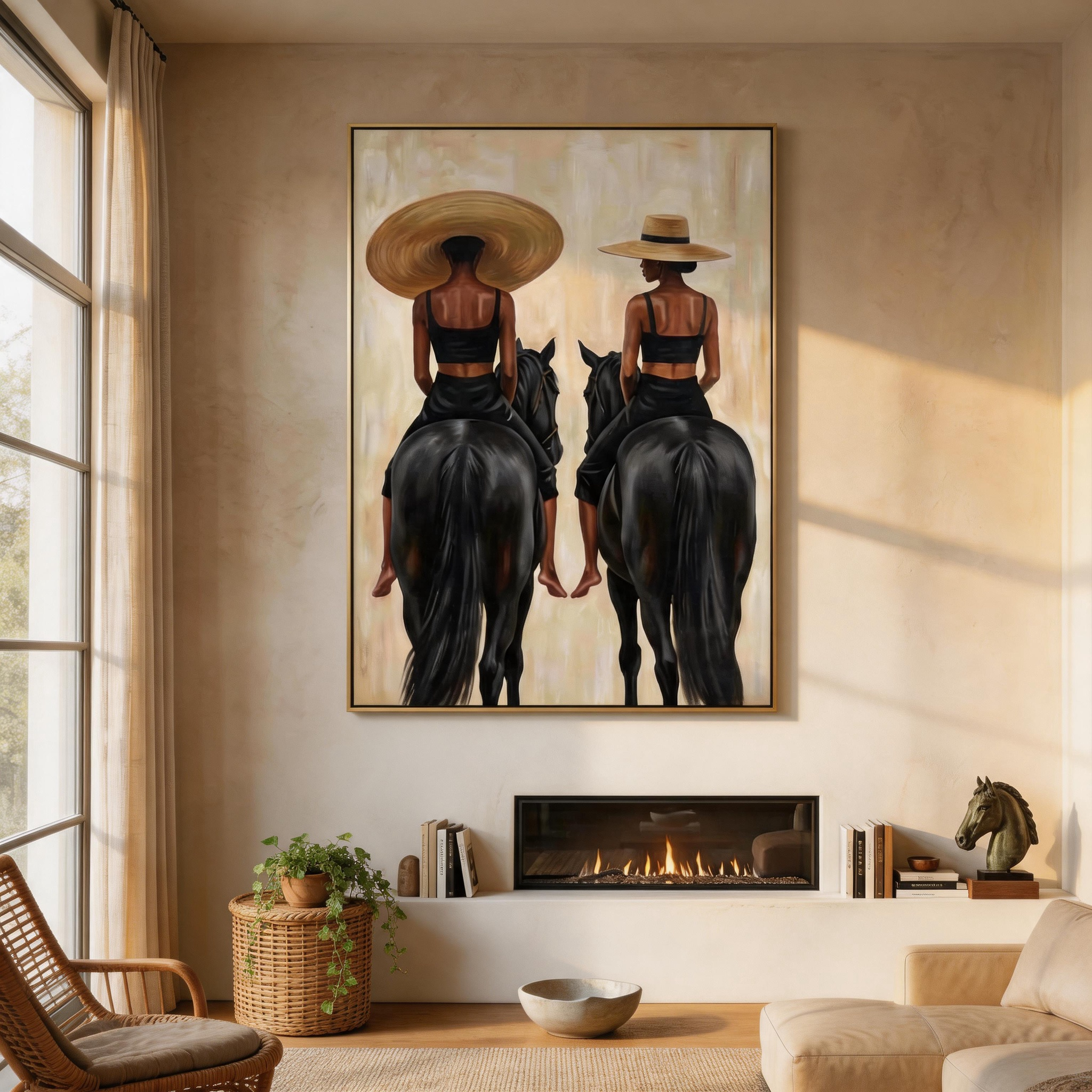 Vintage Americana Art | Golden Saddle Poise GP001