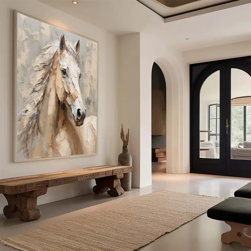 Abstract Animal Art Horse Texture Wall Art #AT014