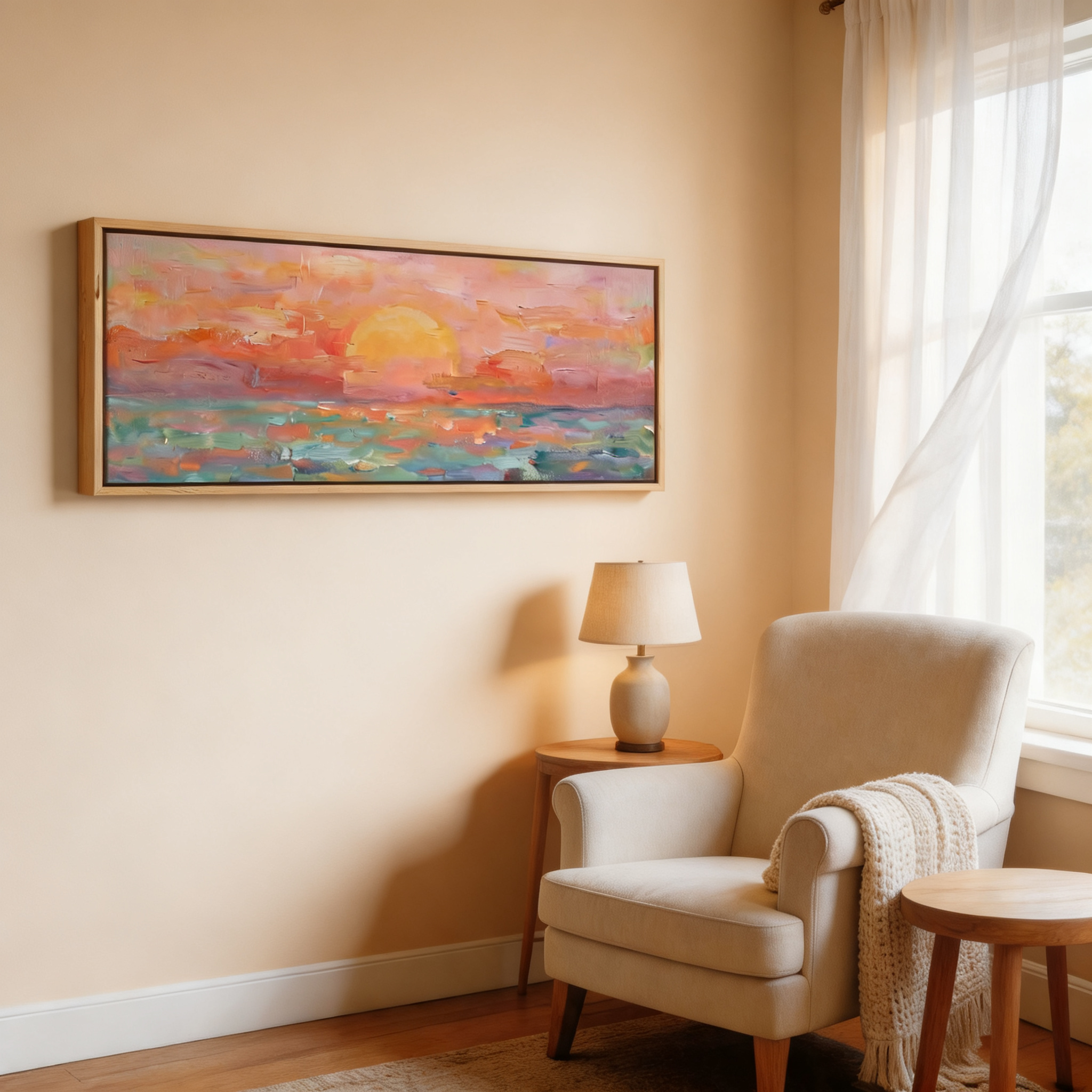 Pastel Ocean Sunset Wall Art #BC023
