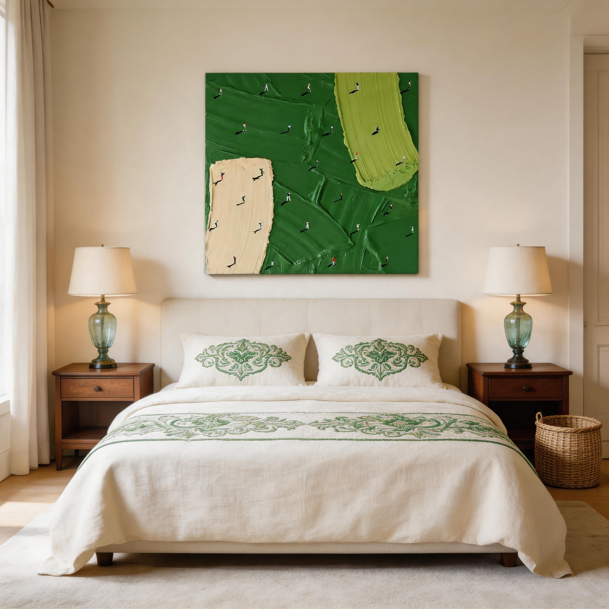 The 18th Hole — Abstract Golf Course Impasto Canvas Wall Art #CP039