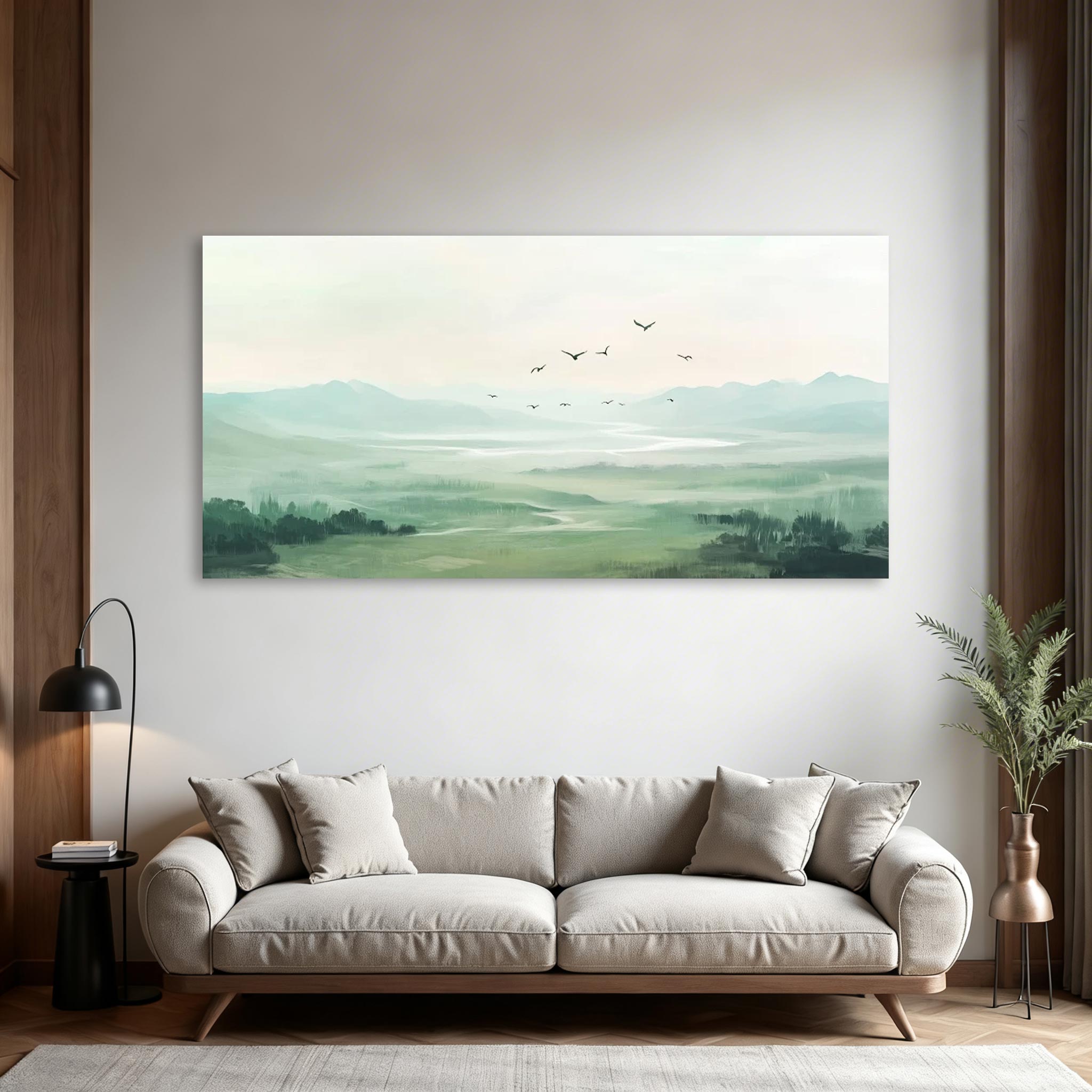 Minimal Green Landscape Wall Art #MA005