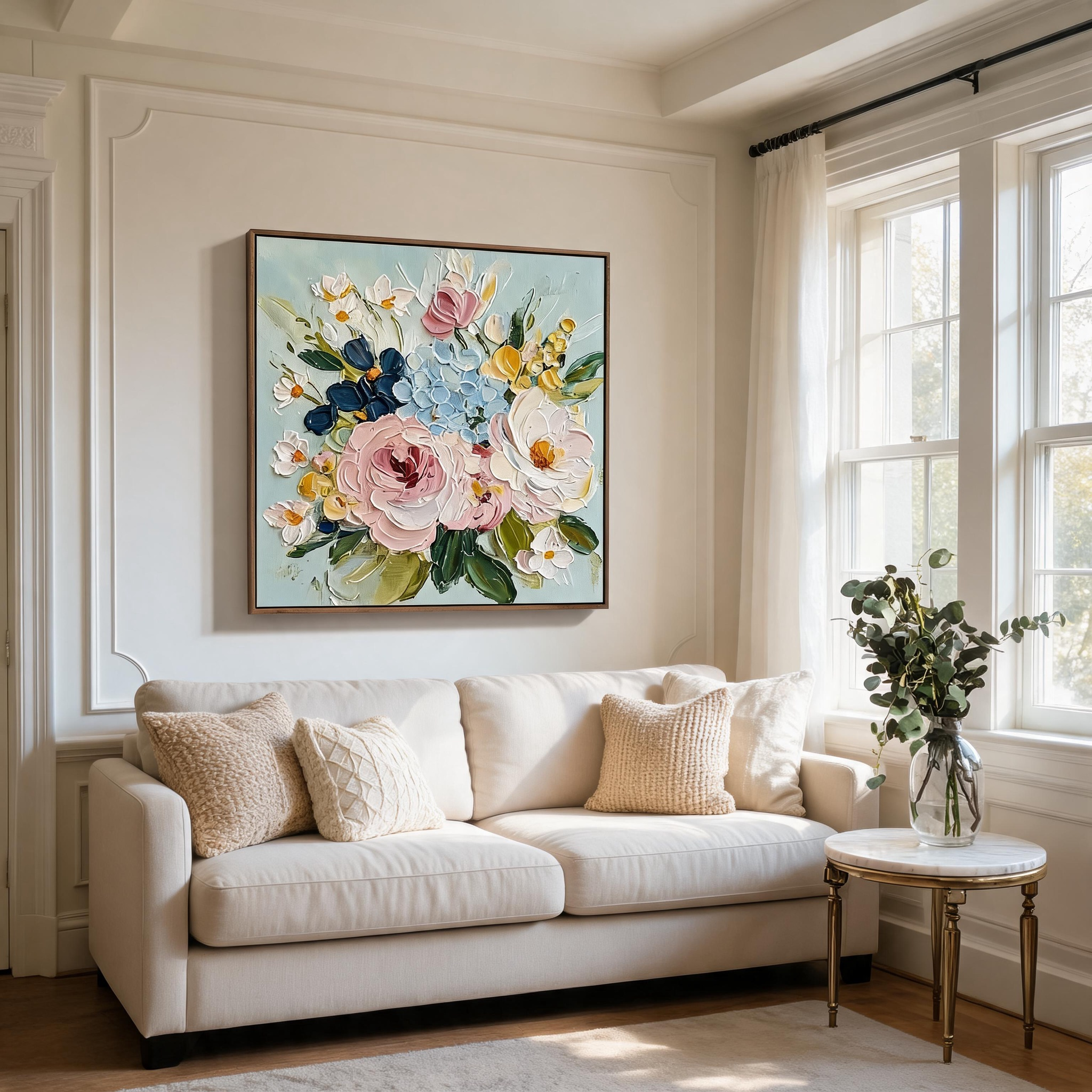 Pastel Garden Bouquet Wall Art #FL018