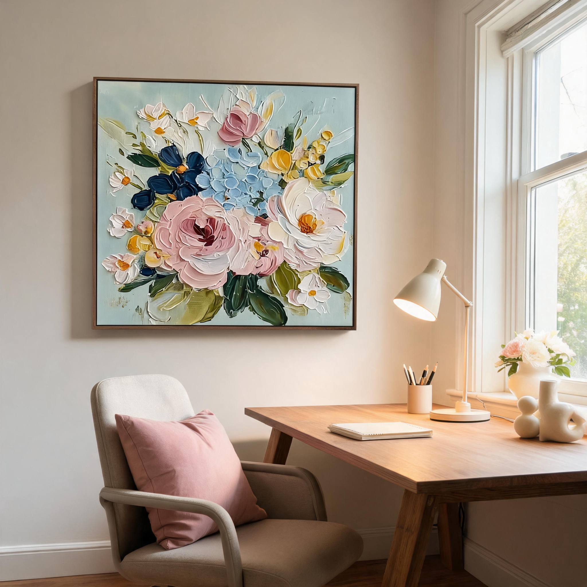 Pastel Garden Bouquet Wall Art #FL018