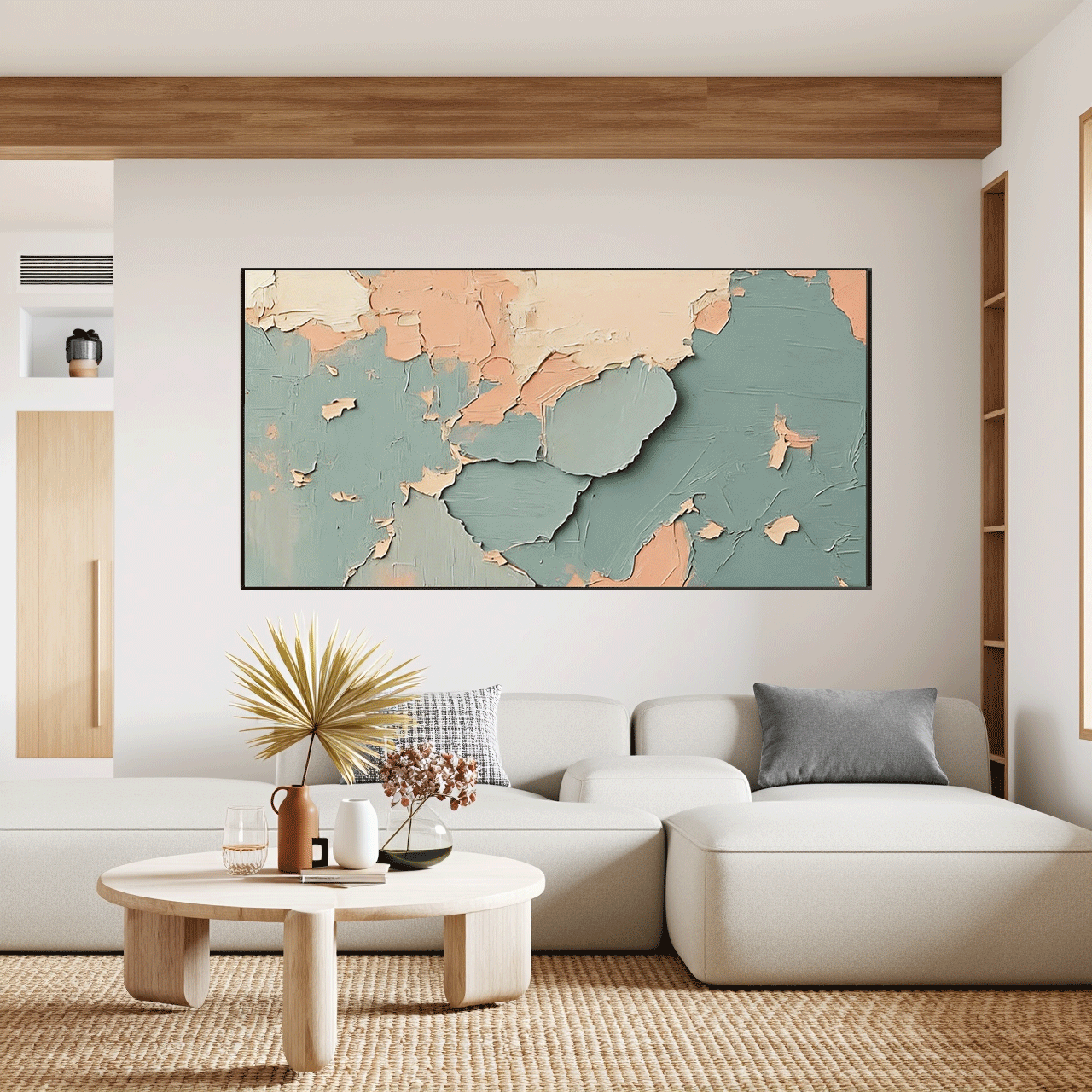 Modern Abstract Wall Art Beige Color Scheme #AB011