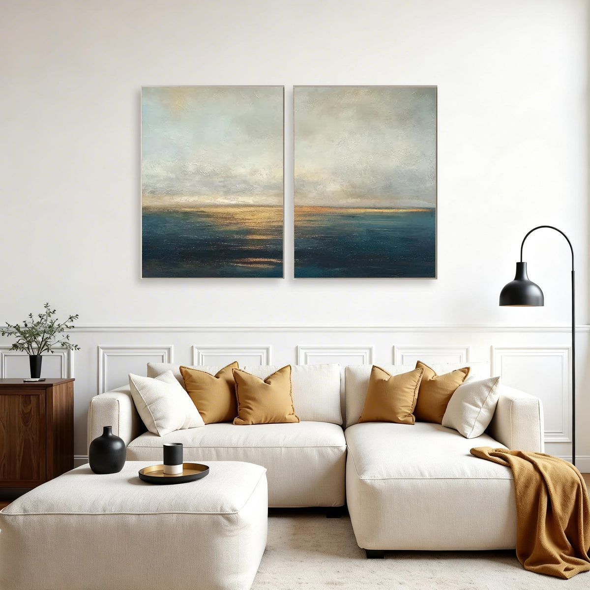 Abstract Ocean Canvas Wall Art Set of 2 #CP004