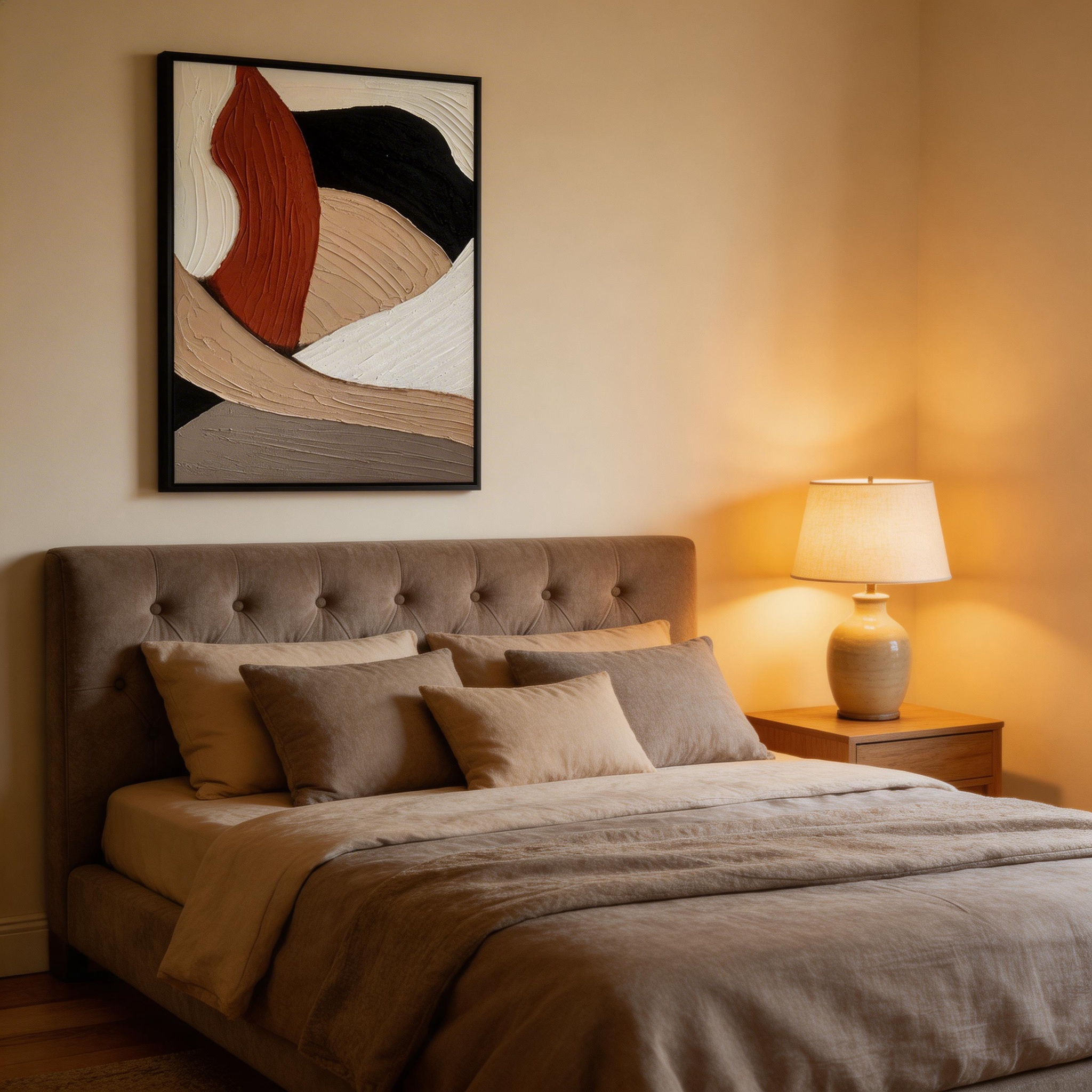 Neutral Abstract Canvas Wall Art #CP013