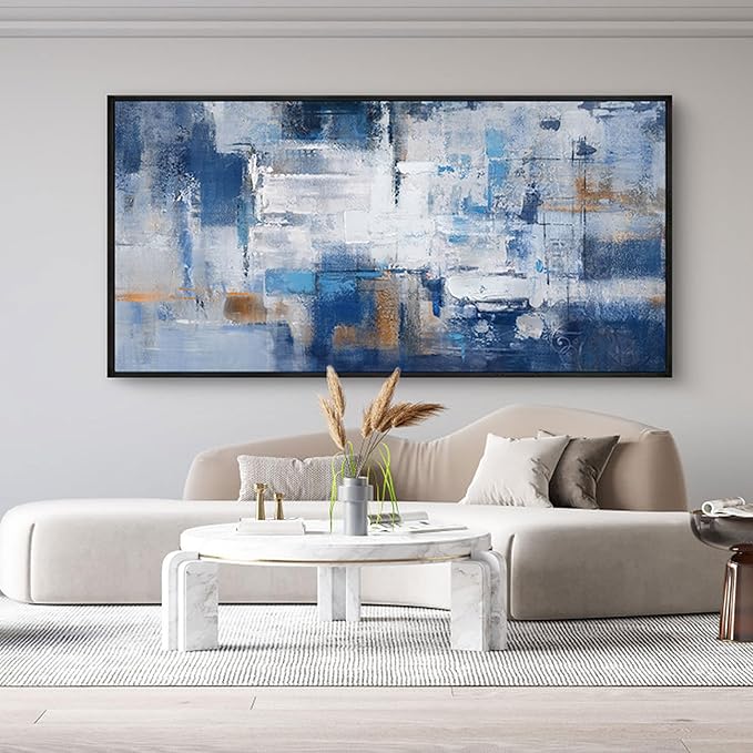 Blue Textured Minimalist Wall Art #BL001