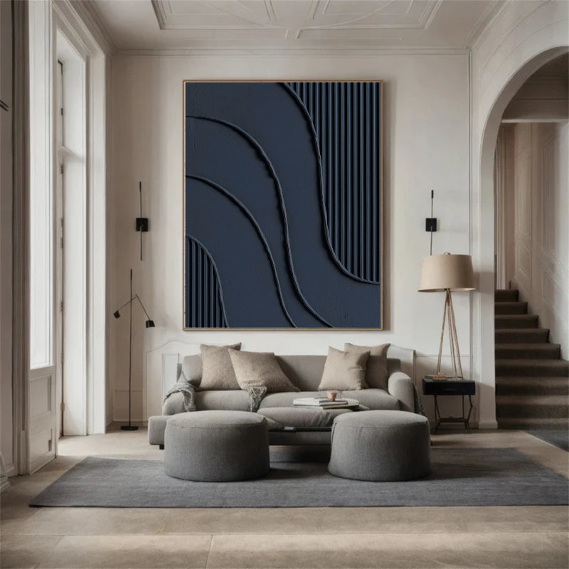 Black Textured Minimalist Wall Art #BT001