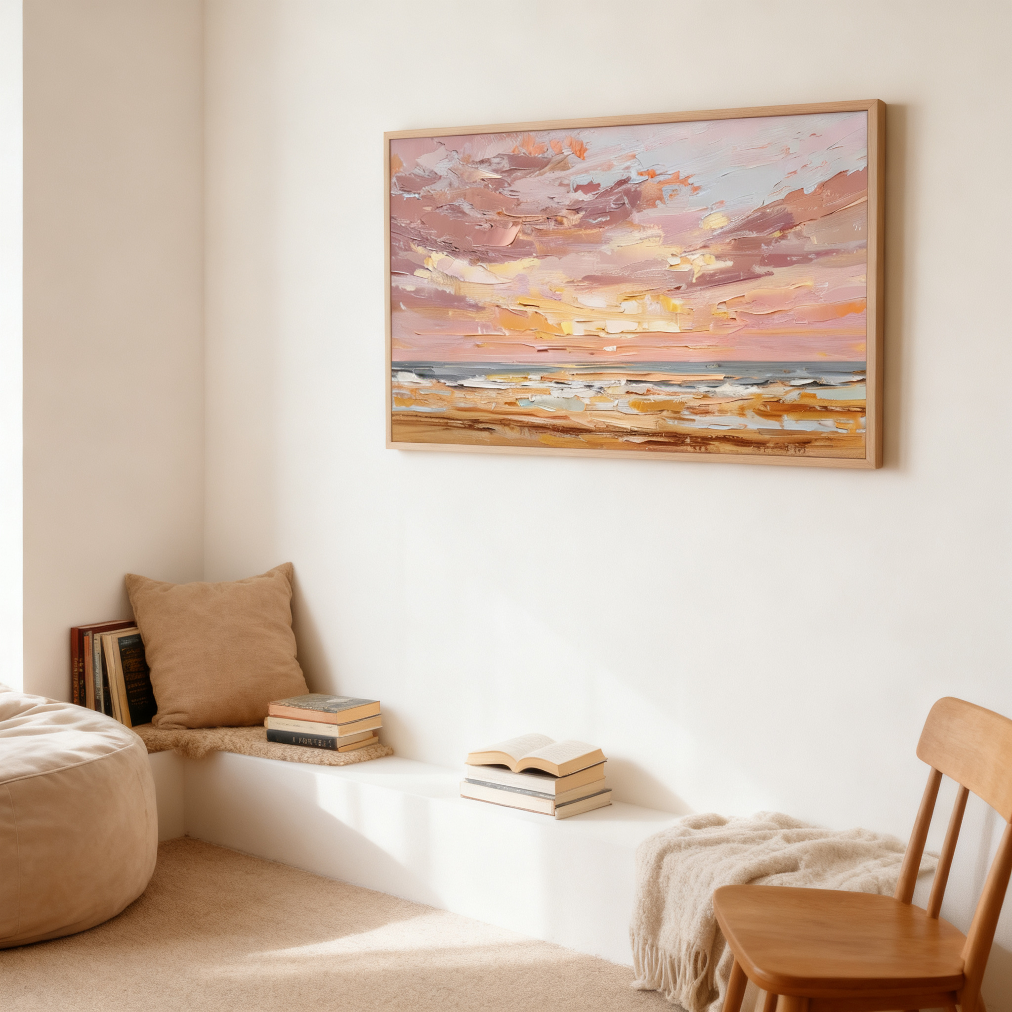 Pastel Beach Sunset Wall Art #BC021