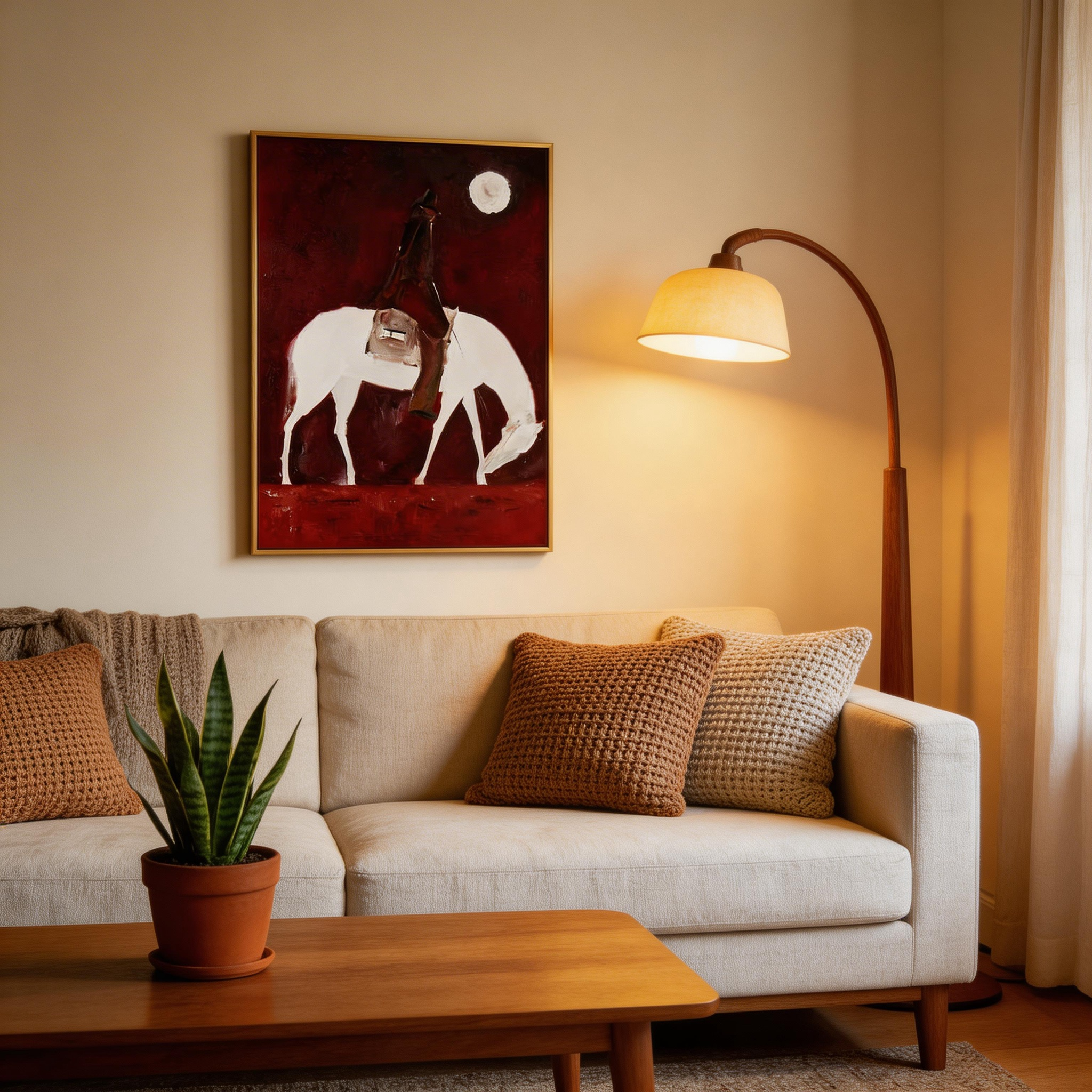Abstract Horse Rider Canvas Wall Art #HA016