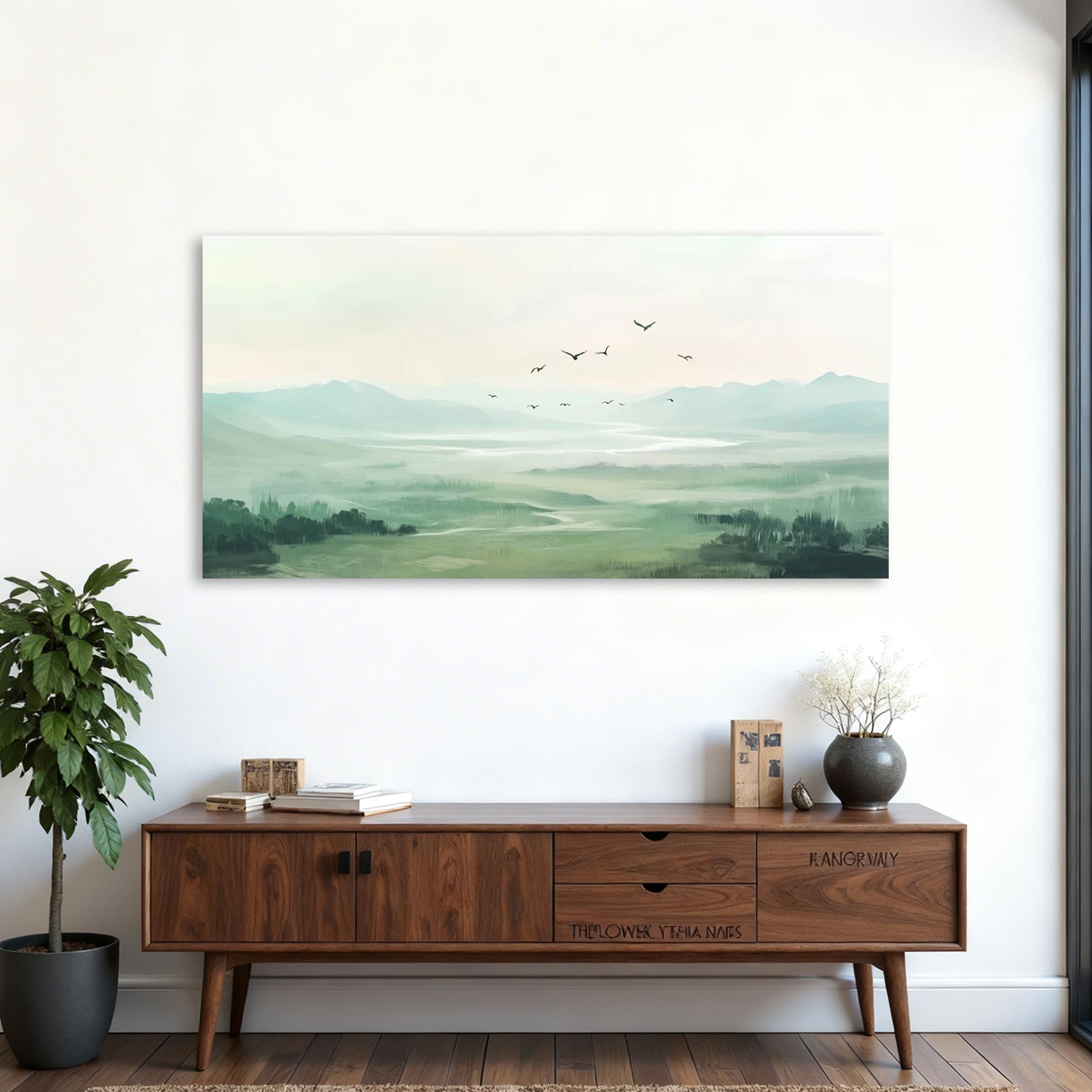 Minimal Green Landscape Wall Art #MA005