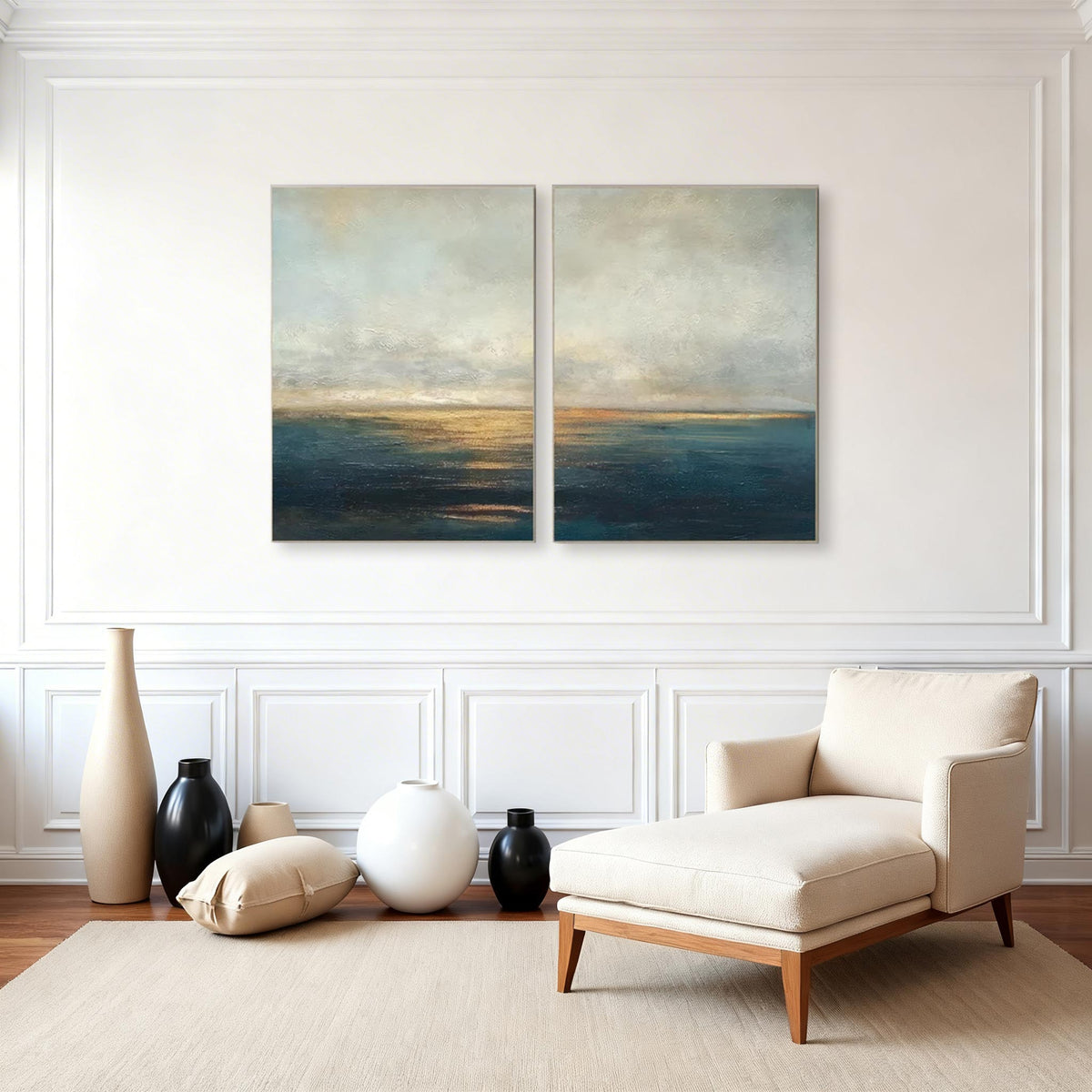 Abstract Ocean Canvas Wall Art Set of 2 #CP004