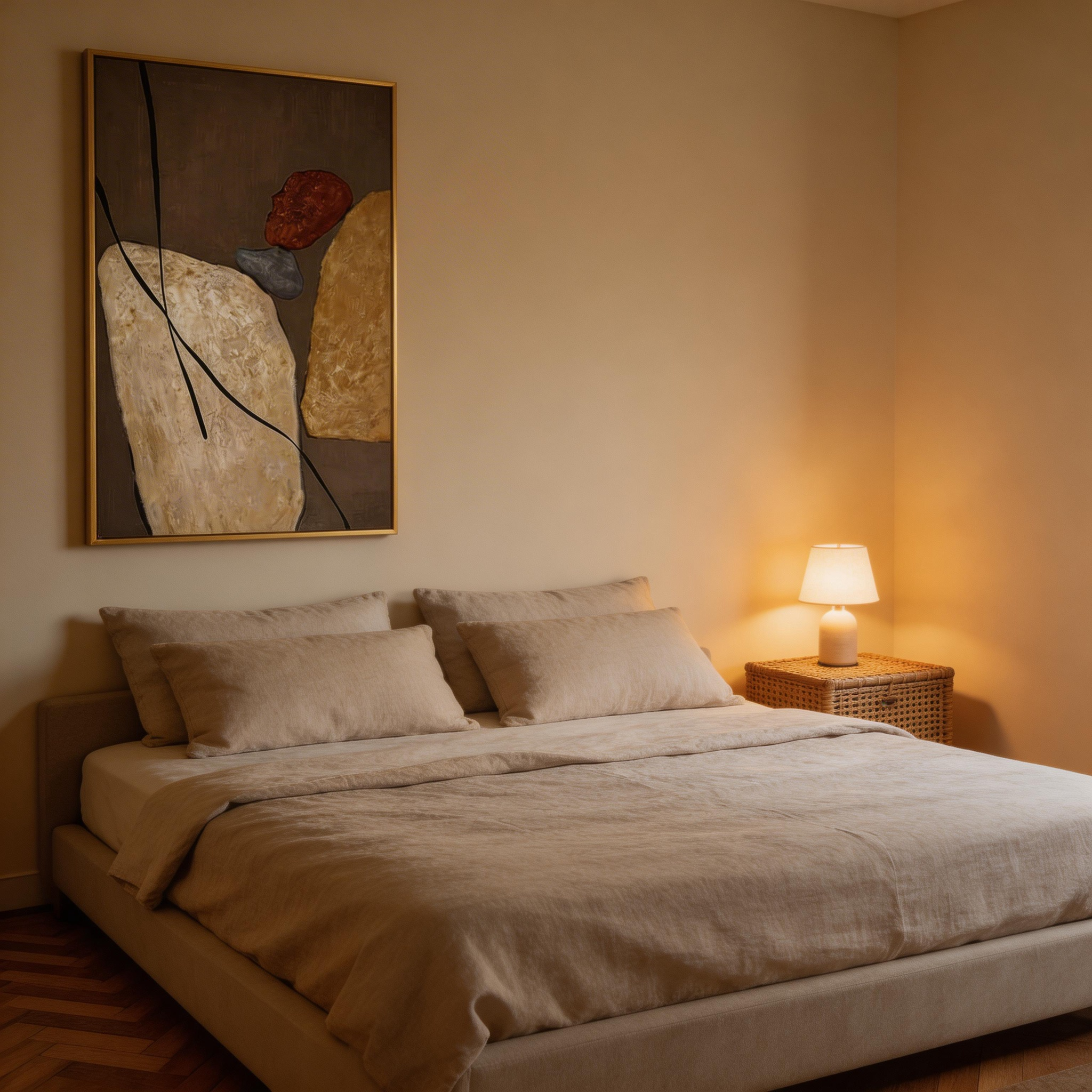 Modern Abstract Neutral Canvas Wall Art #MA017