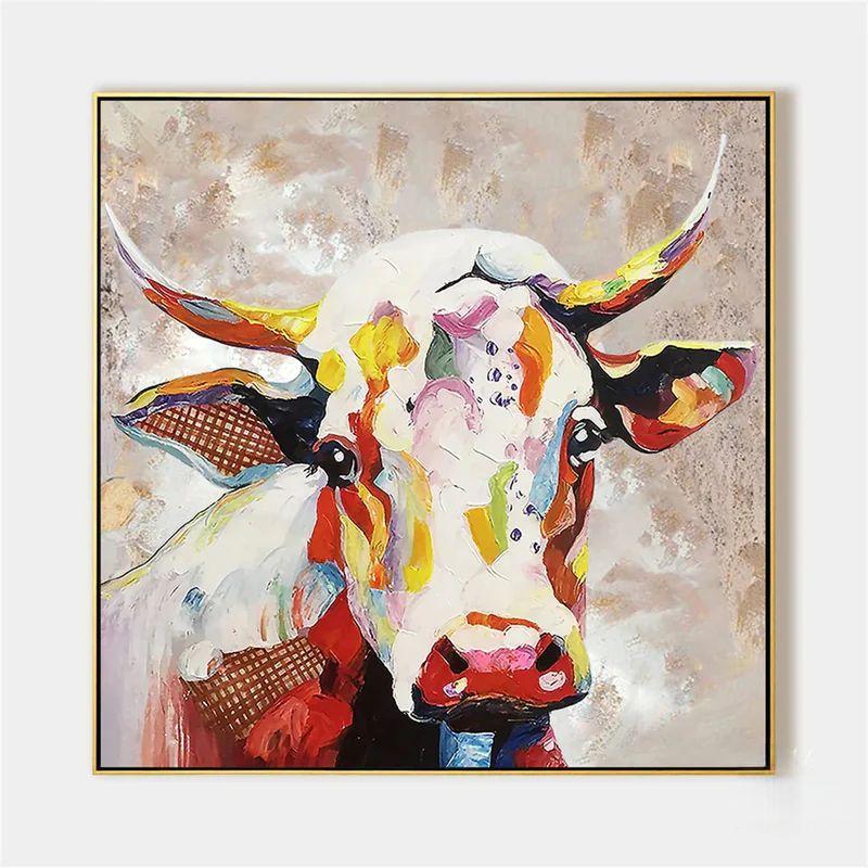 Abstract Animal Art Cow Texture Wall Art #AT015