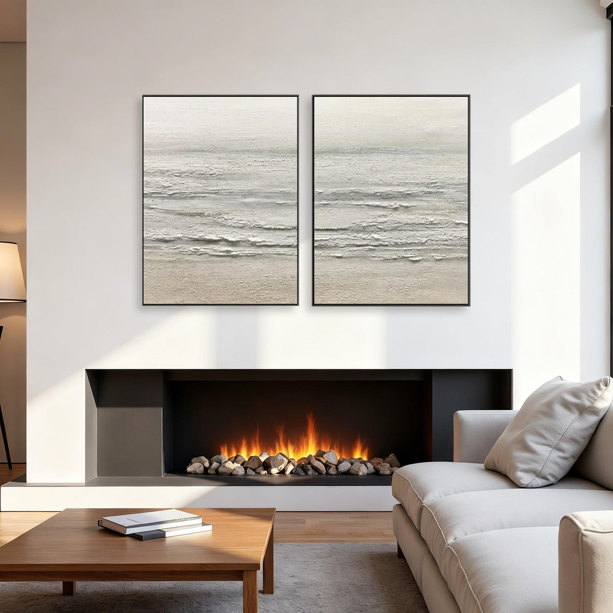 Minimalist Ocean Canvas Wall Art Set of 2 #CP005