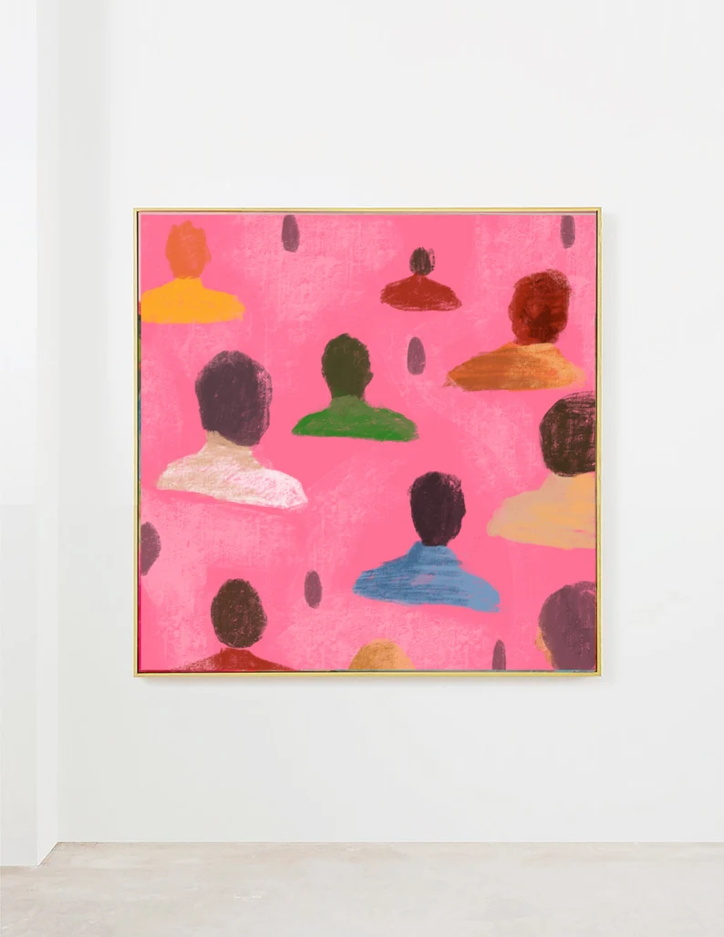 Colorful Abstract Portrait Canvas Wall Art #CP011