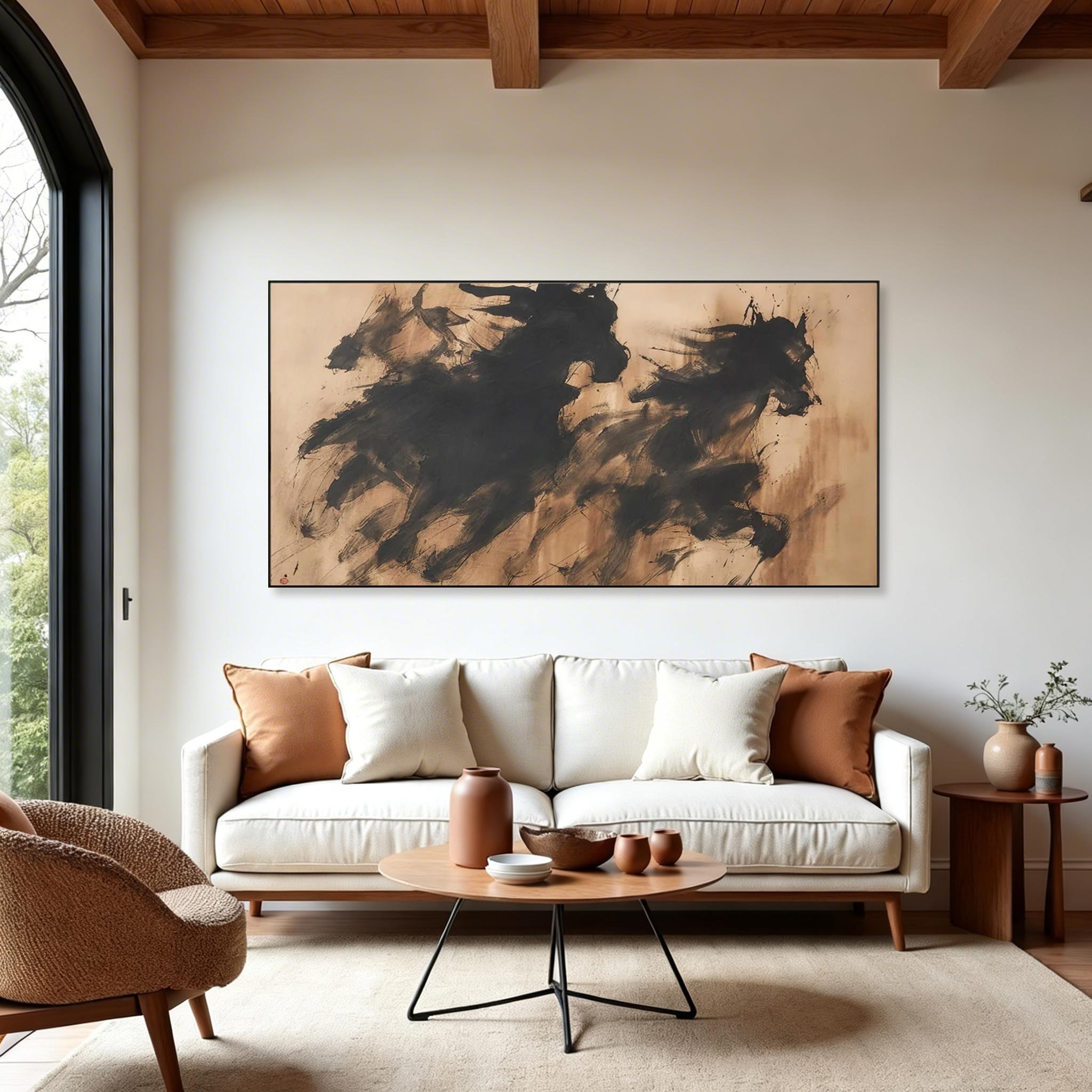 Abstract Running Horses Canvas Wall Art #HA011