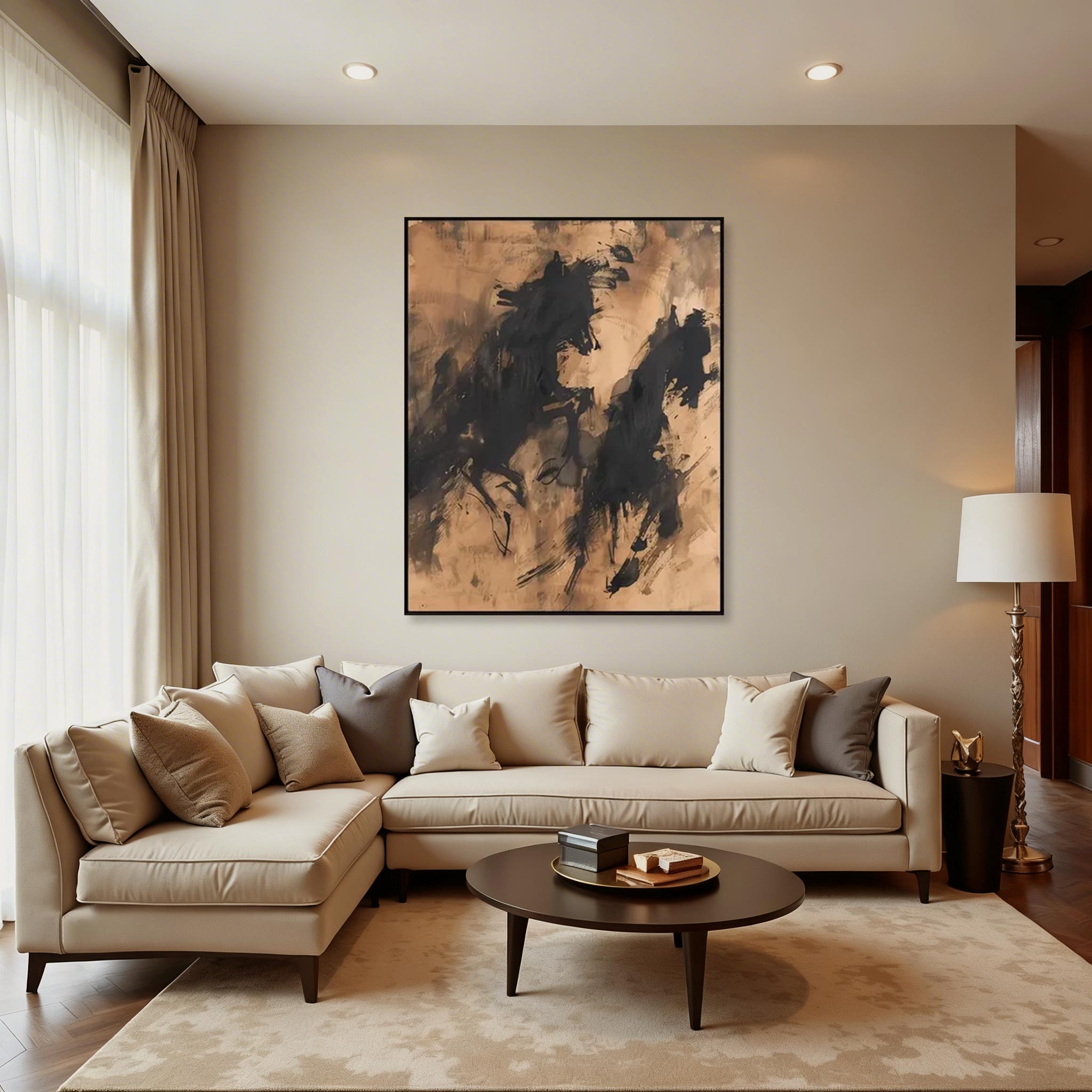 Abstract Running Horse Wall Art Canvas Painting #HA008