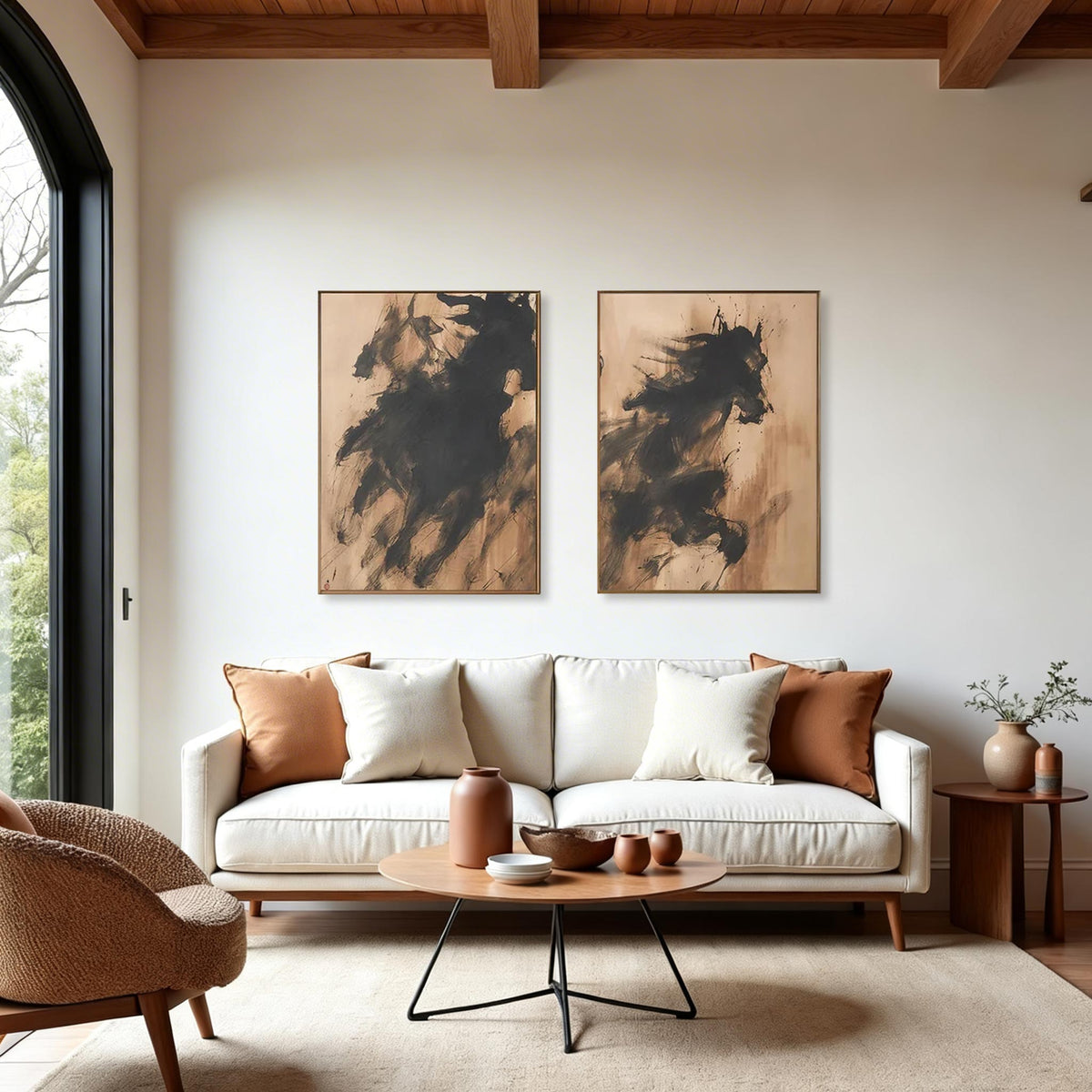 Abstract Horse Canvas Wall Art Set of 2 #HA010