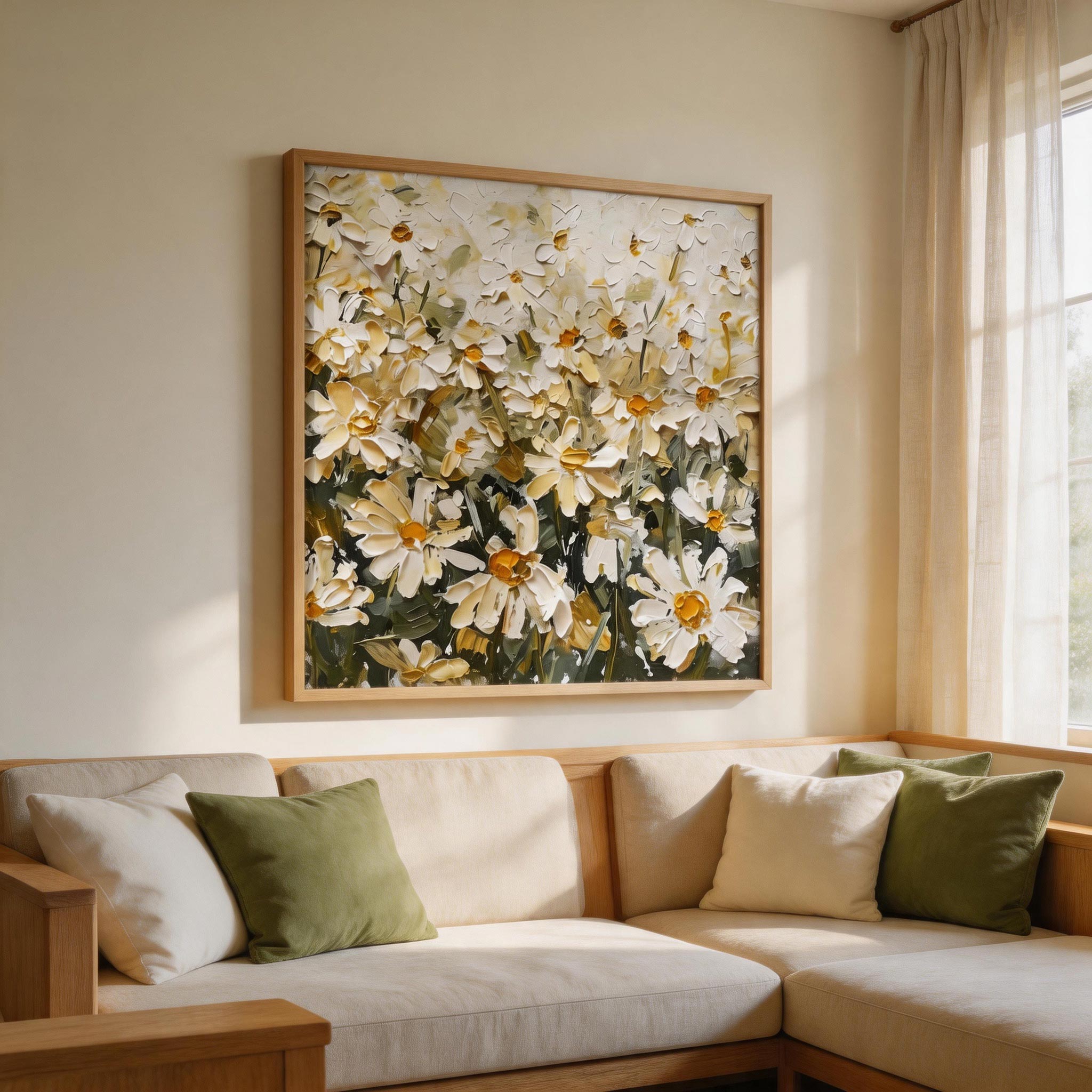 Textured Daisy Meadow Wall Art #FL020
