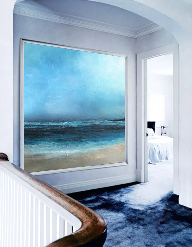 Blue Textured Minimalist Wall Art #BL004