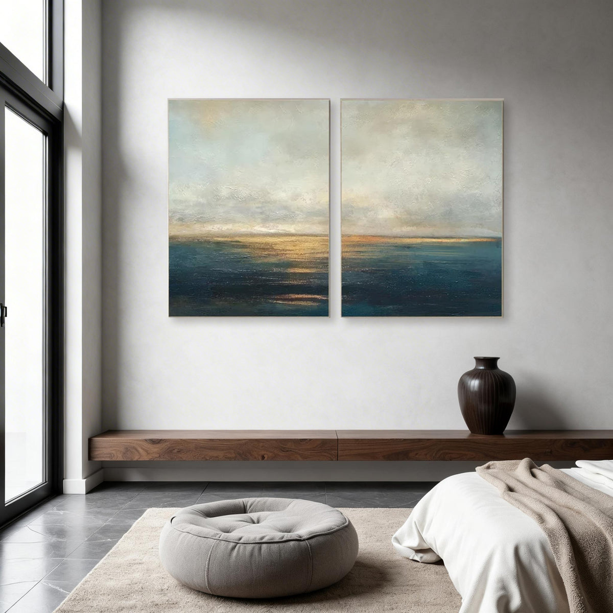 Abstract Ocean Canvas Wall Art Set of 2 #CP004