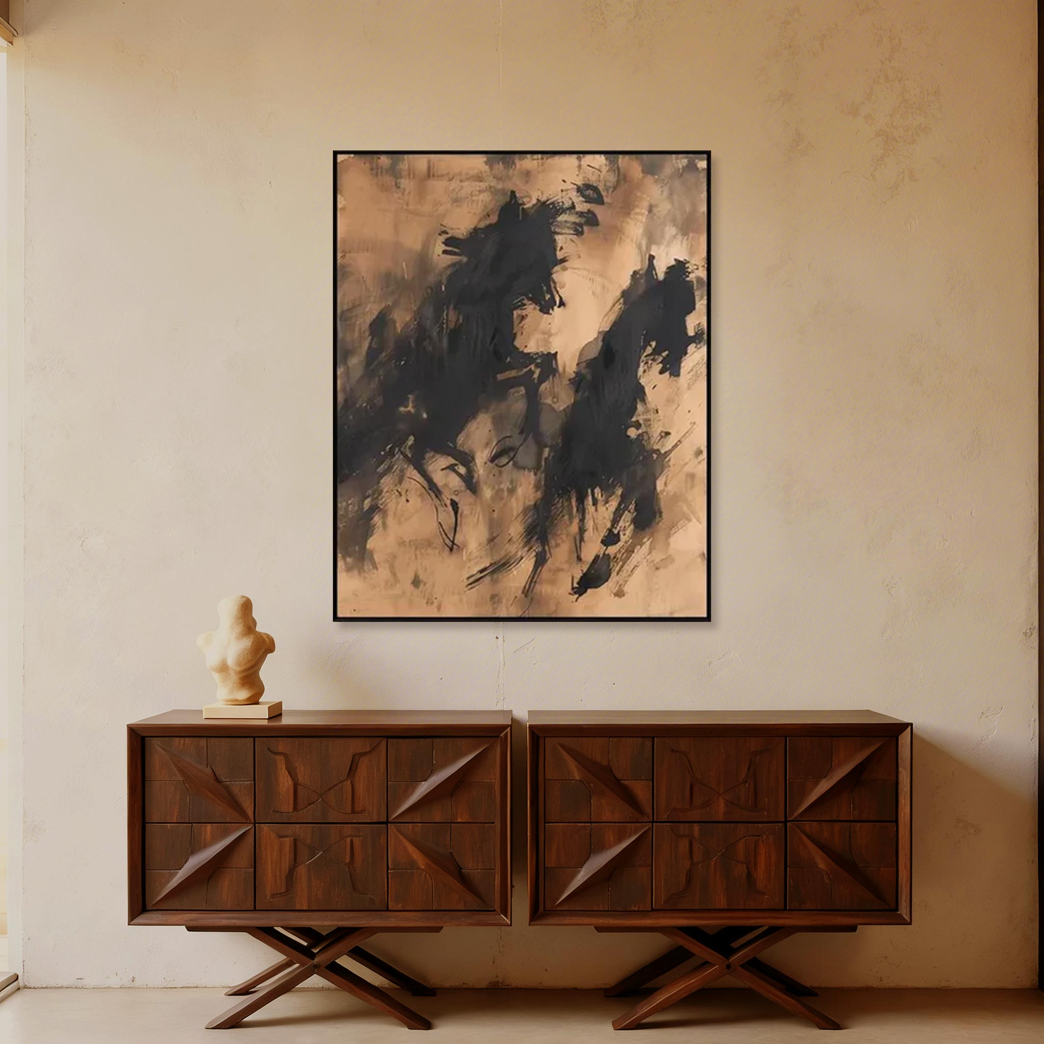 Abstract Running Horses Wall Art #HA007