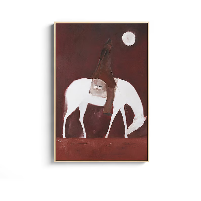 Abstract Horse Rider Canvas Wall Art #HA016