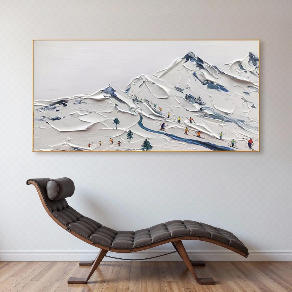 Snowy Mountain Abstract Landscape Wall Decor #MA002