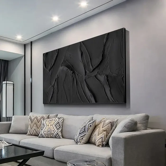 Plaster Wall Art Black Minimalist #BT009