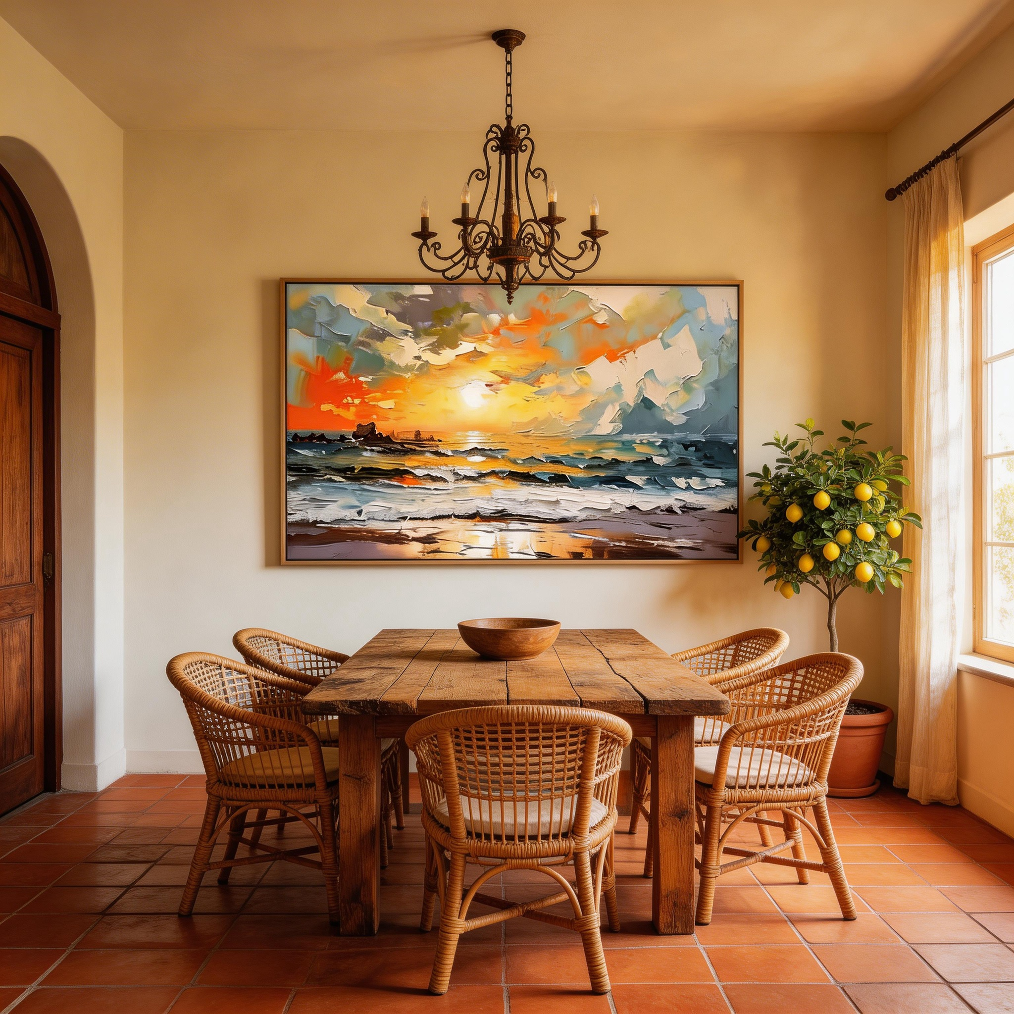 Sunset Beach Canvas Wall Art #SO300