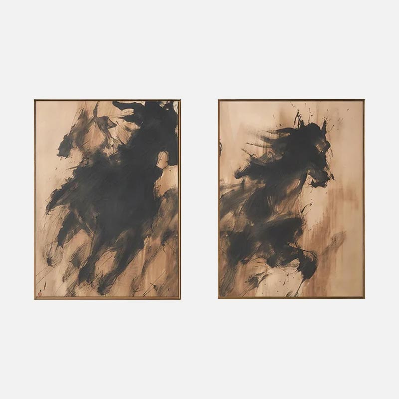Abstract Horse Canvas Wall Art Set of 2 #HA010