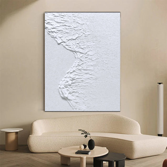 White Textured Minimalist Wall Art #WT003