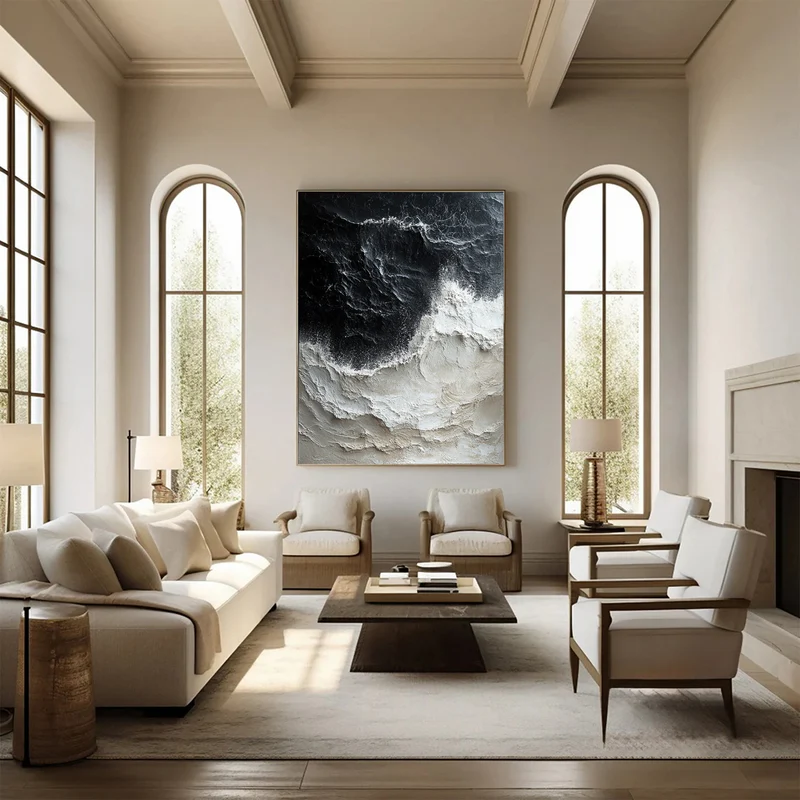 Ocean Wave Art with 3D Textured #WT009