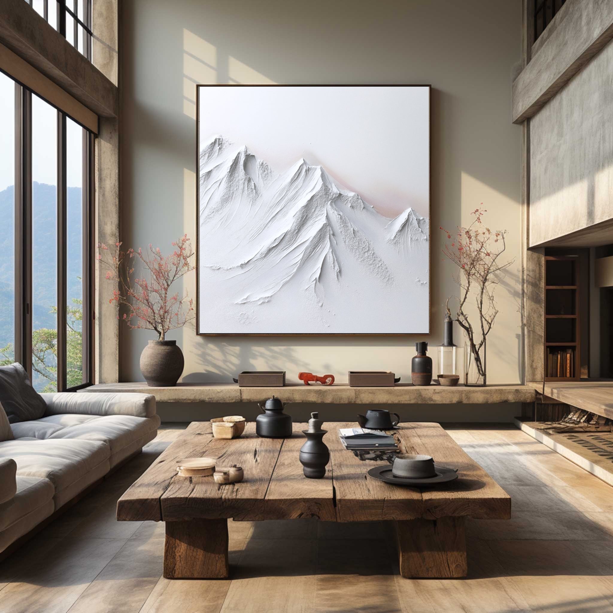 White Textured Minimalist Wall Art #WT005
