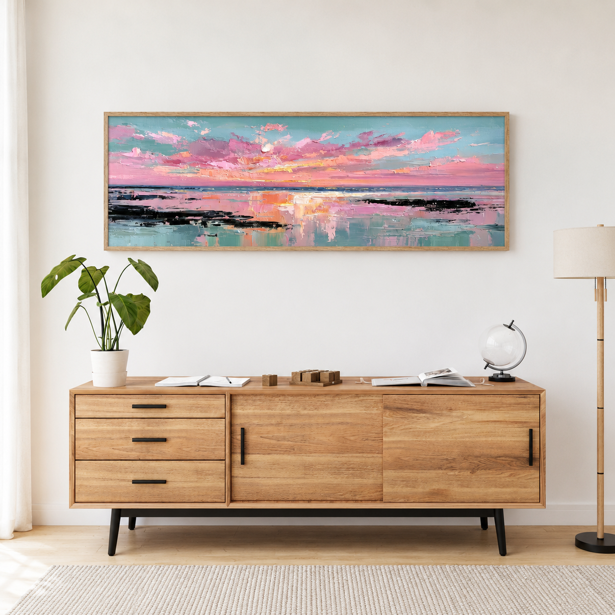 Pastel Coastal Sunset Wall Art #BC022