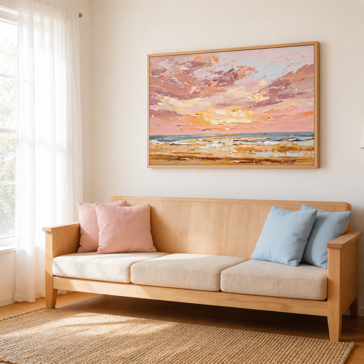 Pastel Beach Sunset Wall Art #BC021