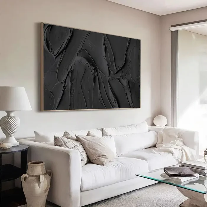 Plaster Wall Art Black Minimalist #BT009