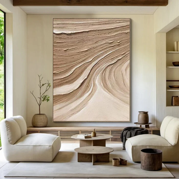 Beige & Brown Abstract #BB005