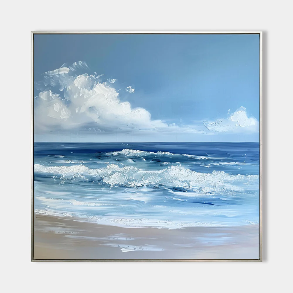 Blue Textured Minimalist Wall Art #BL005