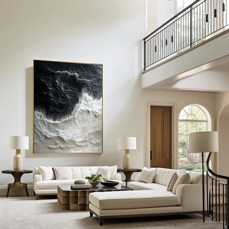 Ocean Wave Art with 3D Textured #WT009