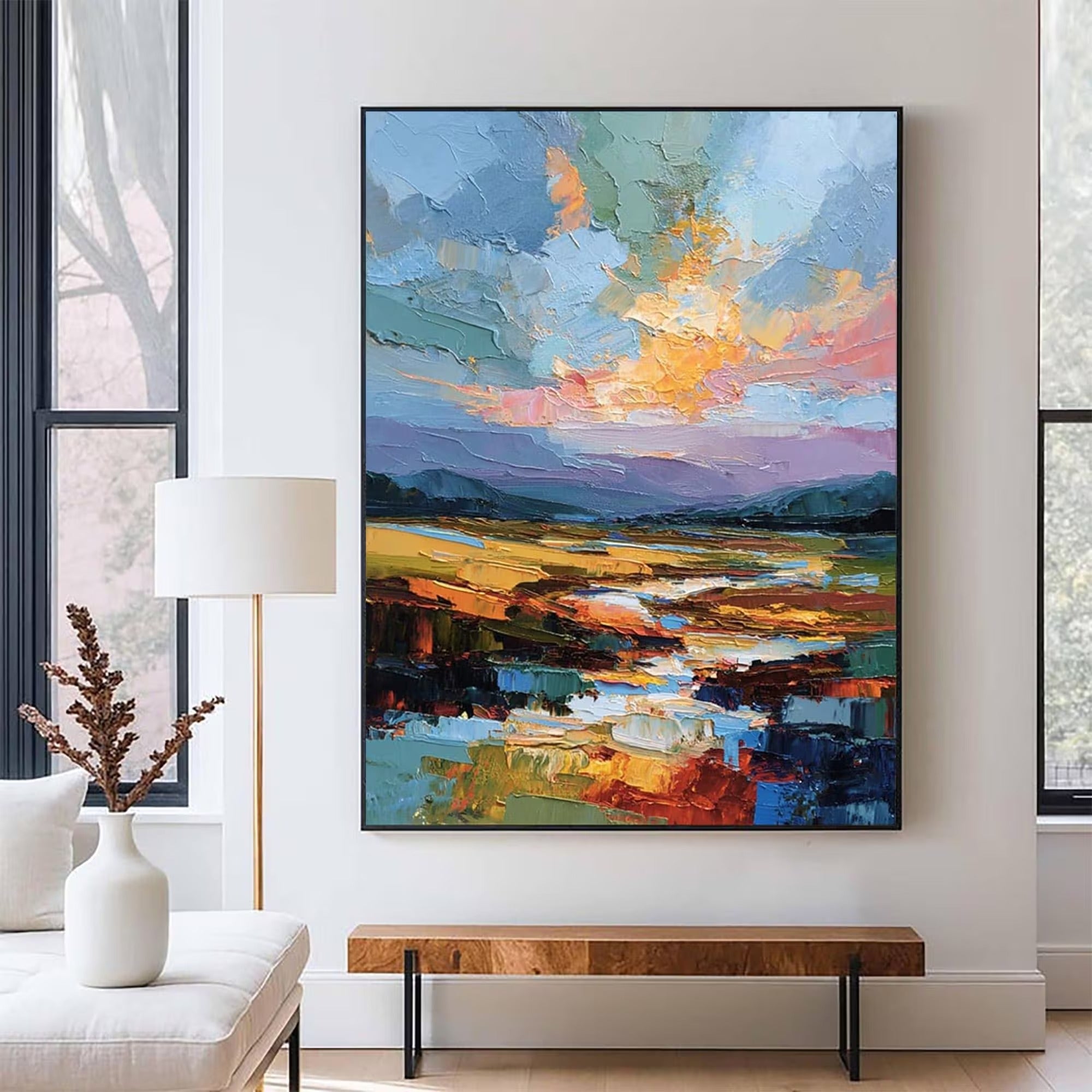Abstract Landscape 3D Textured Oil Painting #WW001