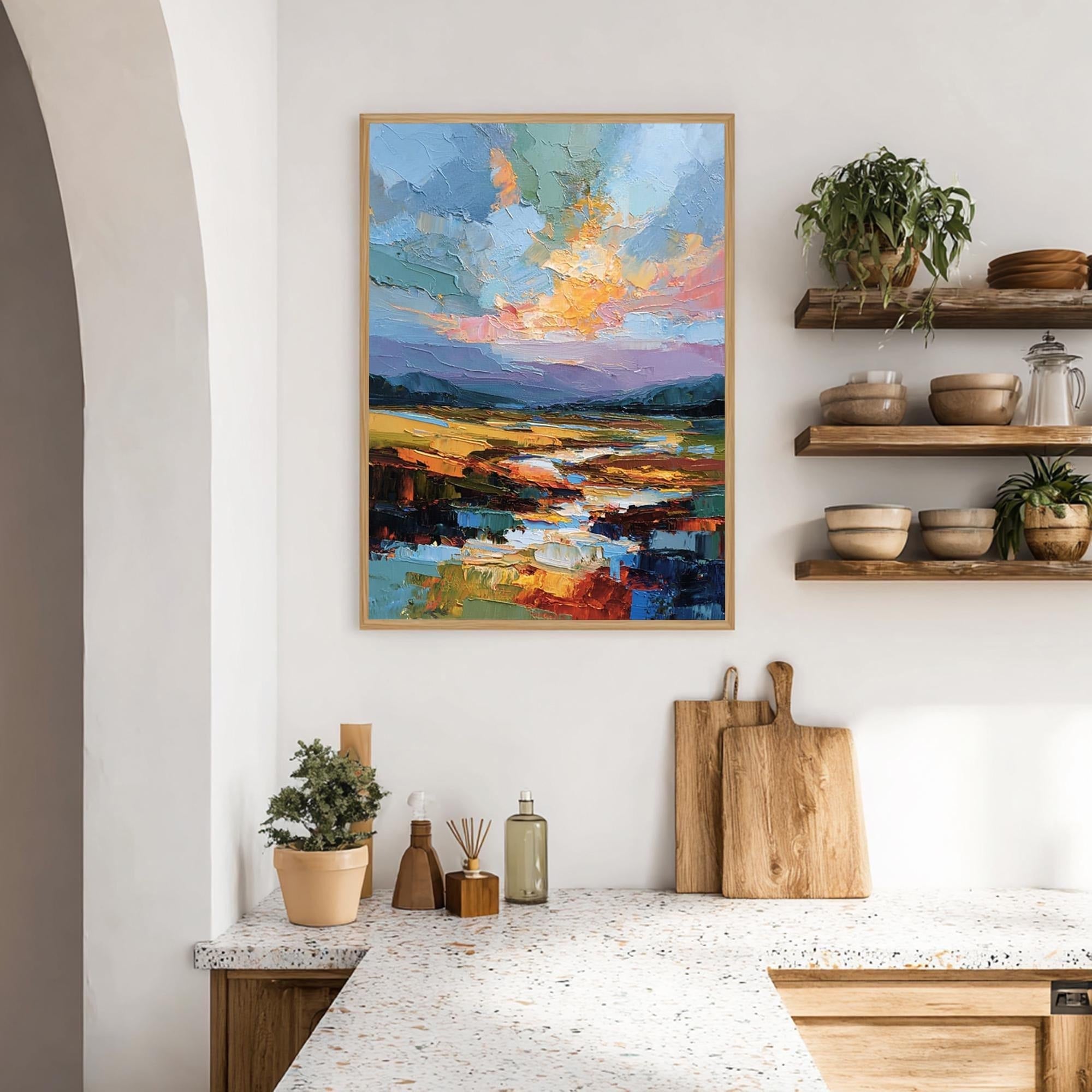 Abstract Landscape 3D Textured Oil Painting #WW001