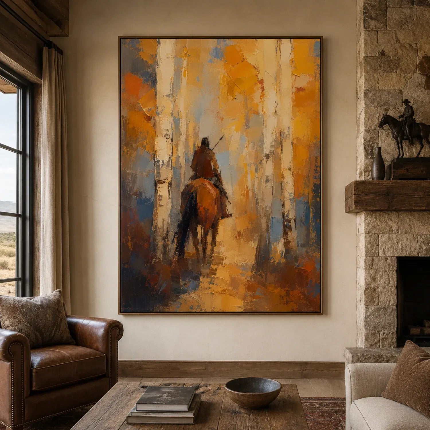 Autumn Horse Rider Oil Painting #WW009