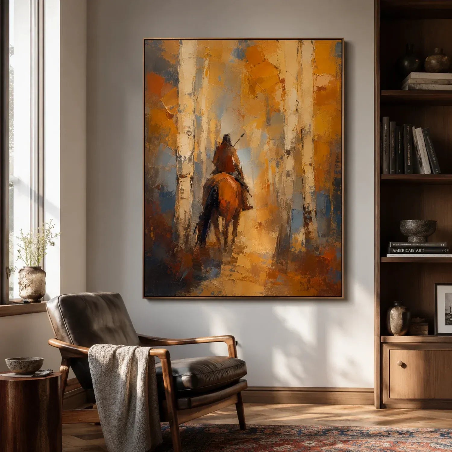 Autumn Horse Rider Oil Painting #WW009