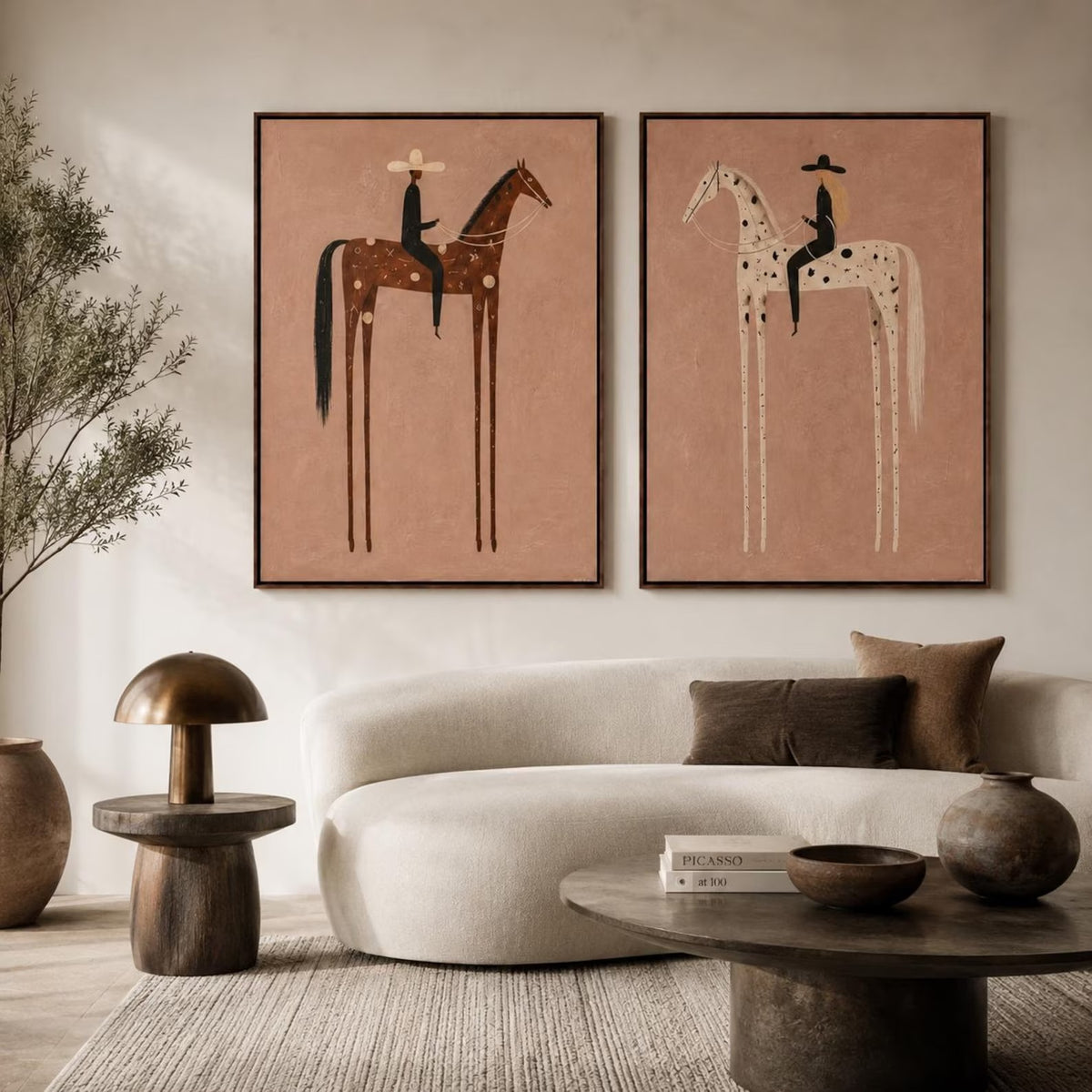 Western Riders Horse Wall Art Set of 2#WW022