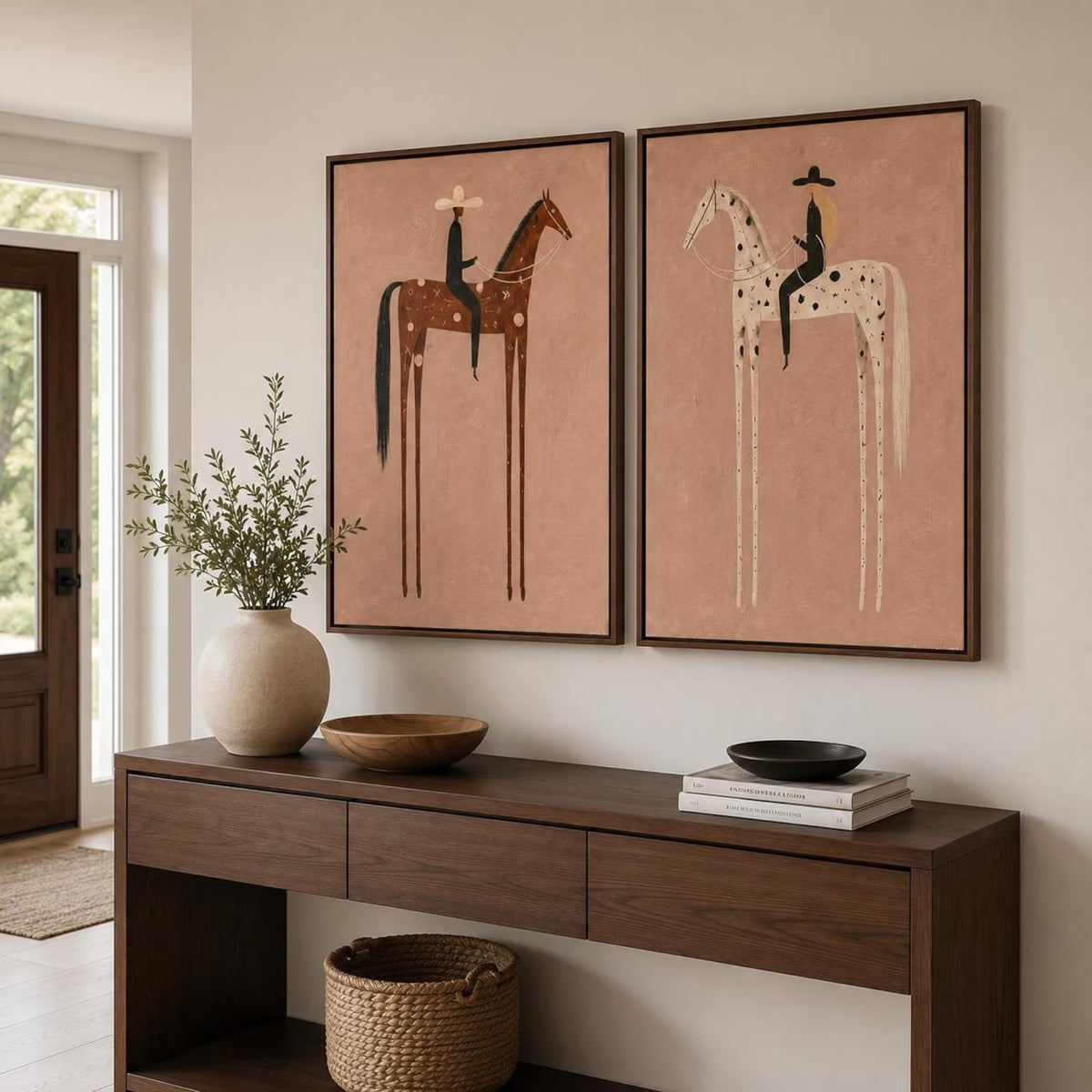 Western Riders Horse Wall Art Set of 2#WW022
